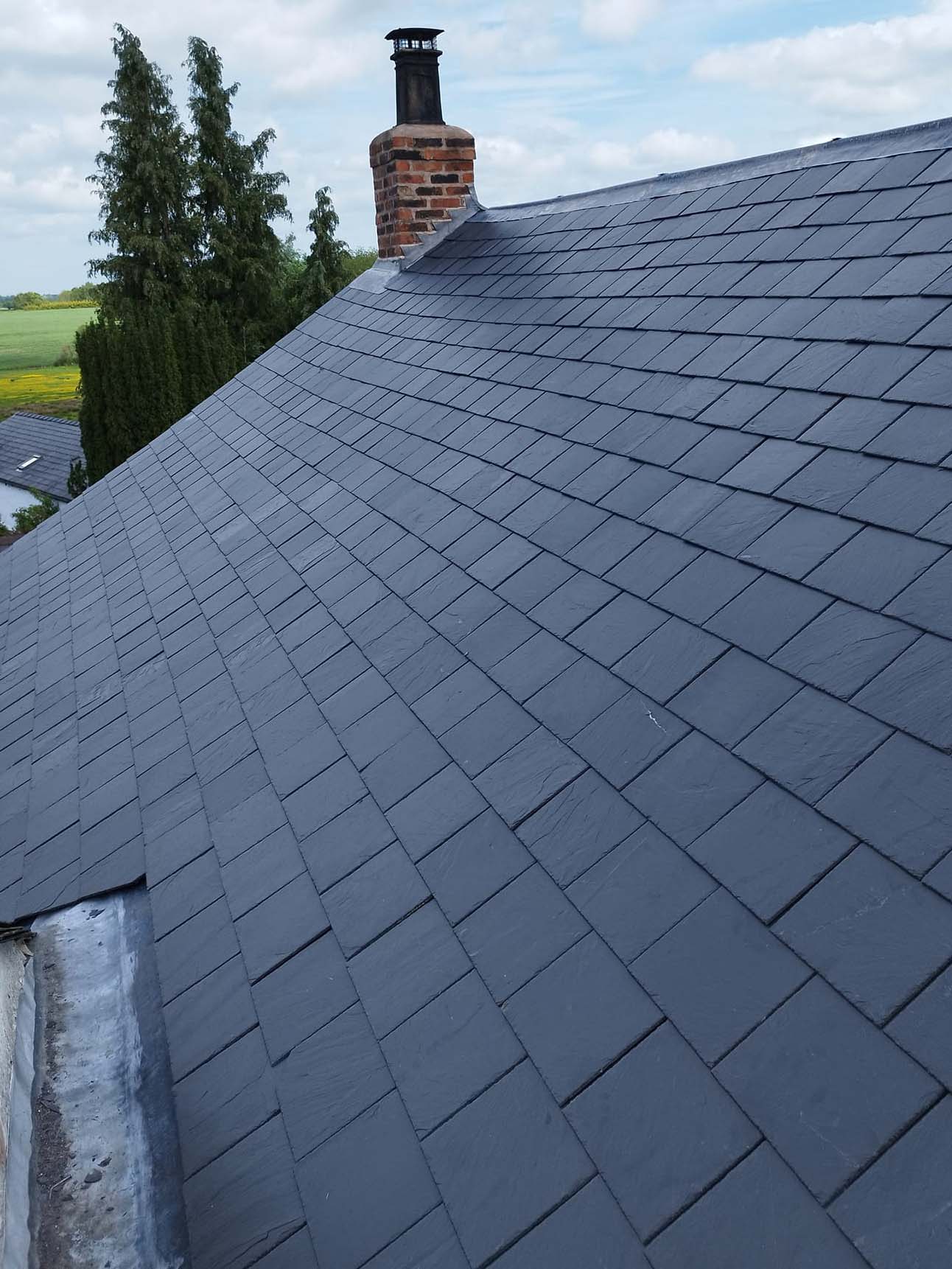 Slate tile roof finished